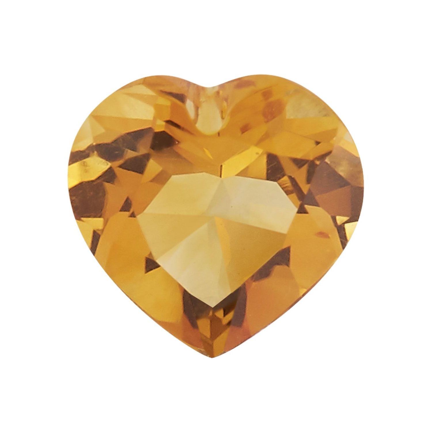 9 mm Heart Natural Orange Citrine – Faceted Cut – AA Quality — Sapphire Row