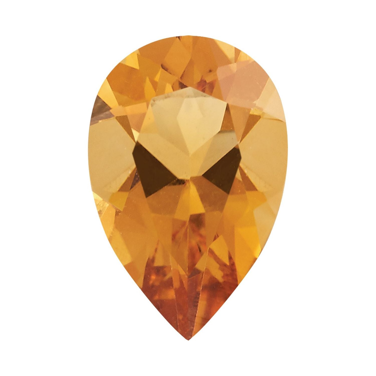 14x9 mm Pear Natural Orange Citrine – Faceted Cut – AA Quality — Sapphire Row