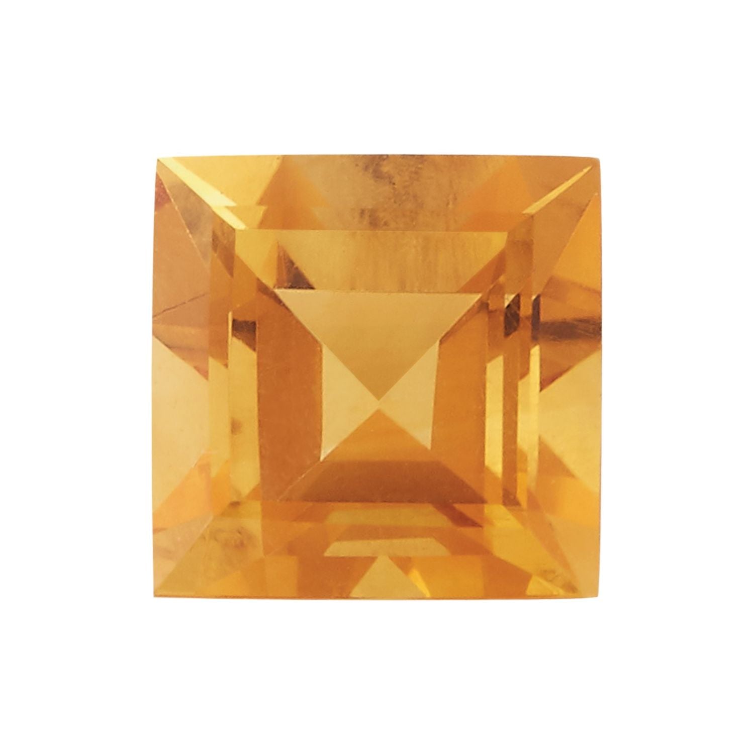 6 mm Square Natural Orange Citrine – Step-Cut – AA Quality — Sapphire Row