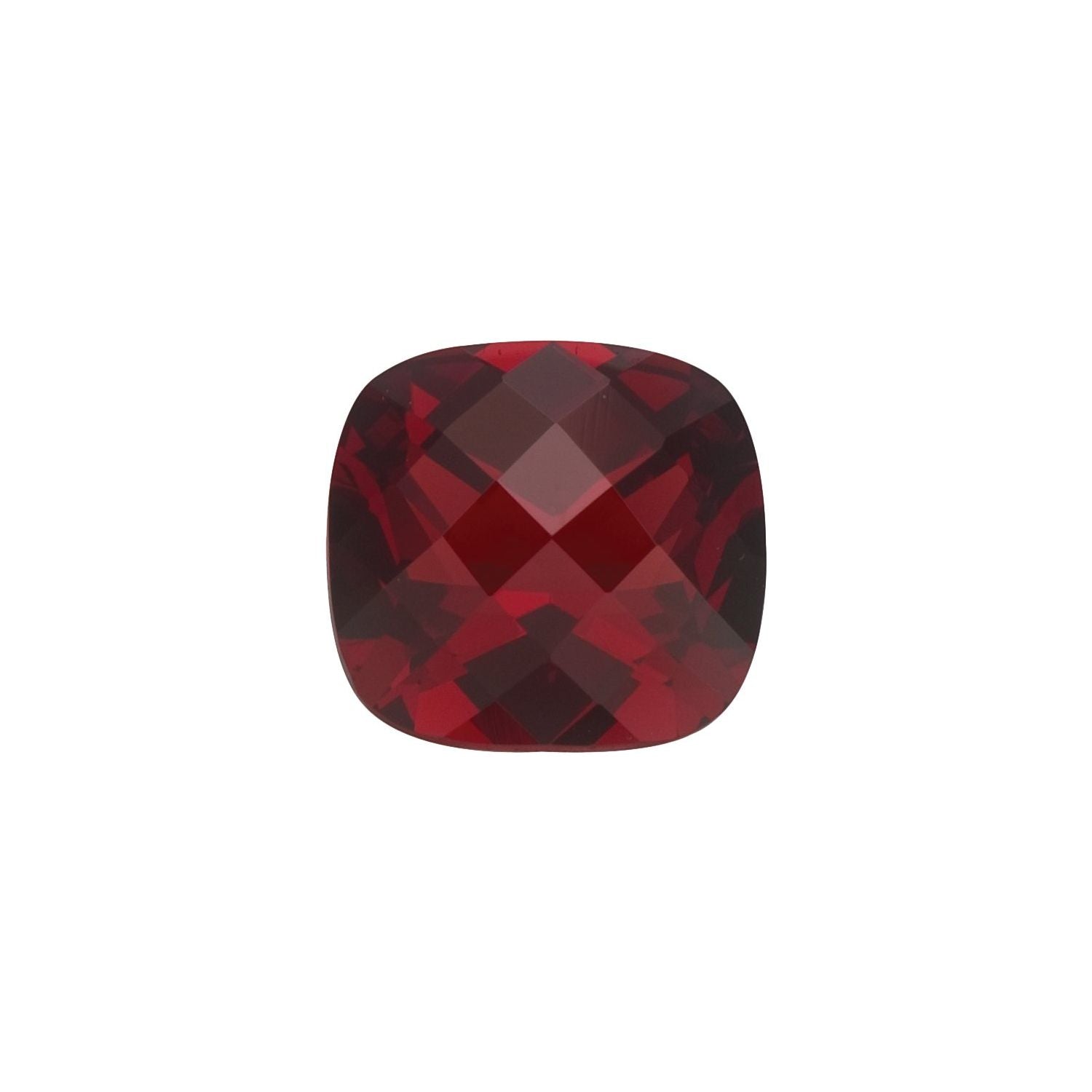 10 mm Cushion Natural Dark Orange Red Mozambique Garnet – Checkerboard-Cut – AA Quality — Sapphire Row
