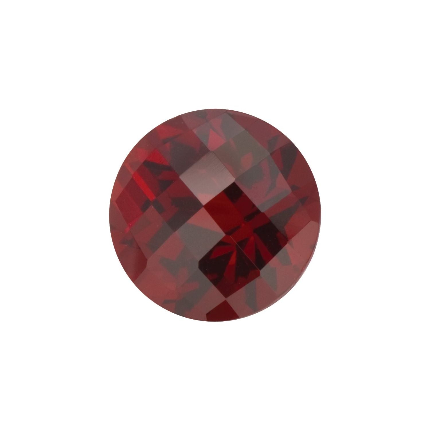 8 mm Round Natural Dark Orange Red Mozambique Garnet – Checkerboard-Cut – AA Quality — Sapphire Row