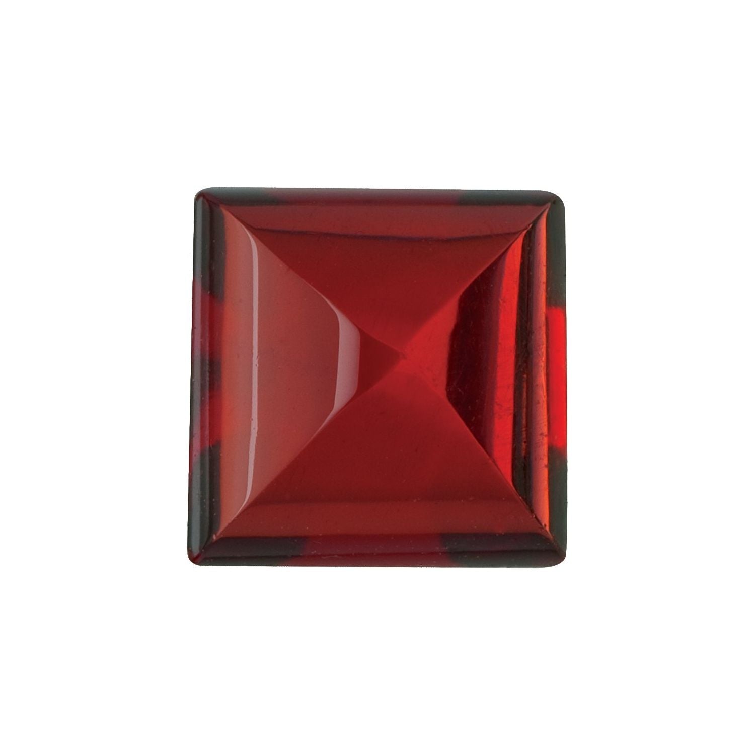 8 mm Square Natural Dark Orange Red Mozambique Garnet – Sugarloaf Cut – AA Quality — Sapphire Row