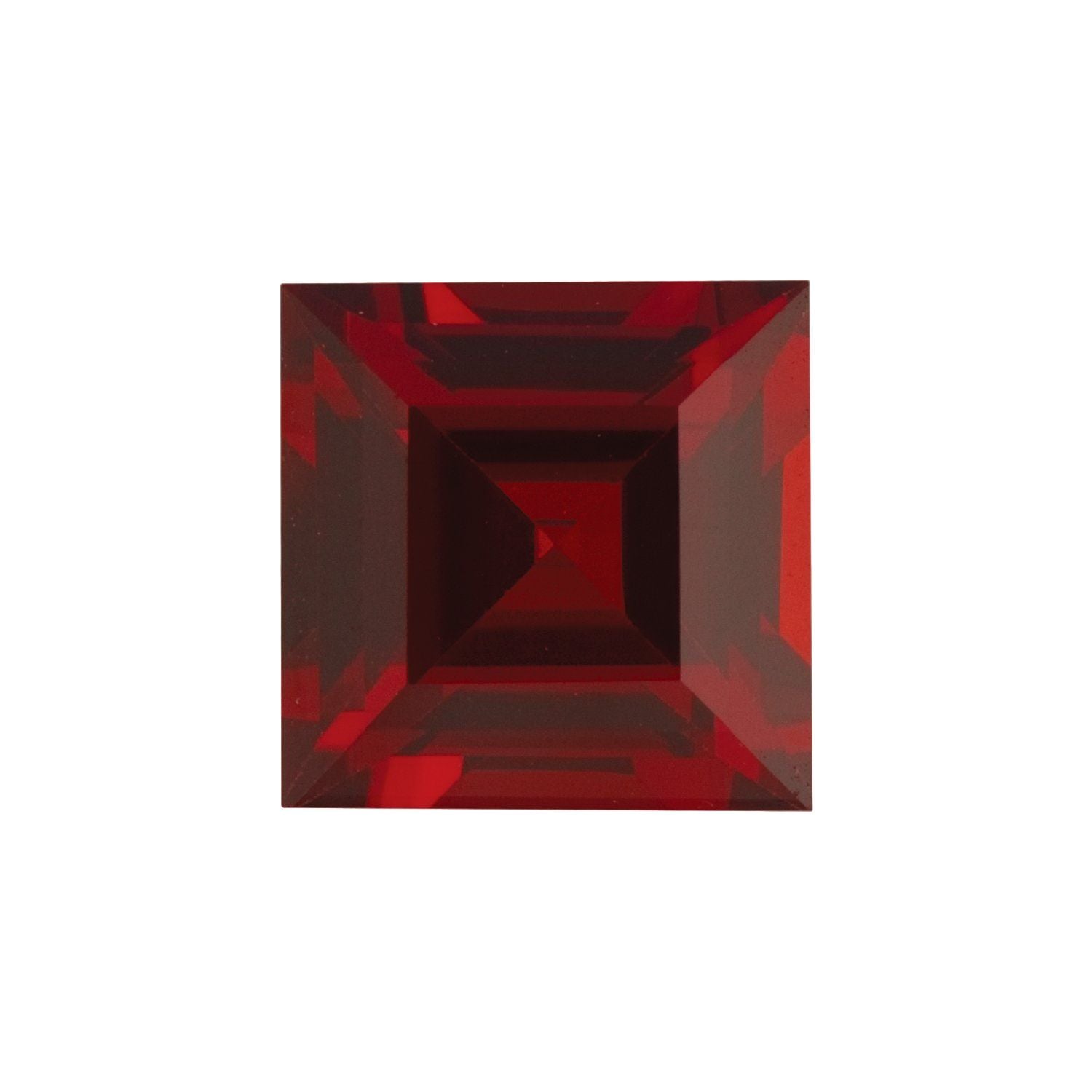 6 mm Square Natural Dark Orange Red Mozambique Garnet – Step-Cut – AA Quality — Sapphire Row