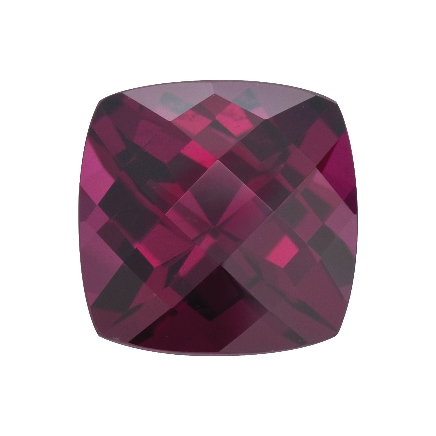 7 mm Cushion Natural Purplish Red Rhodolite Garnet – Checkerboard-Cut – AA Quality — Sapphire Row