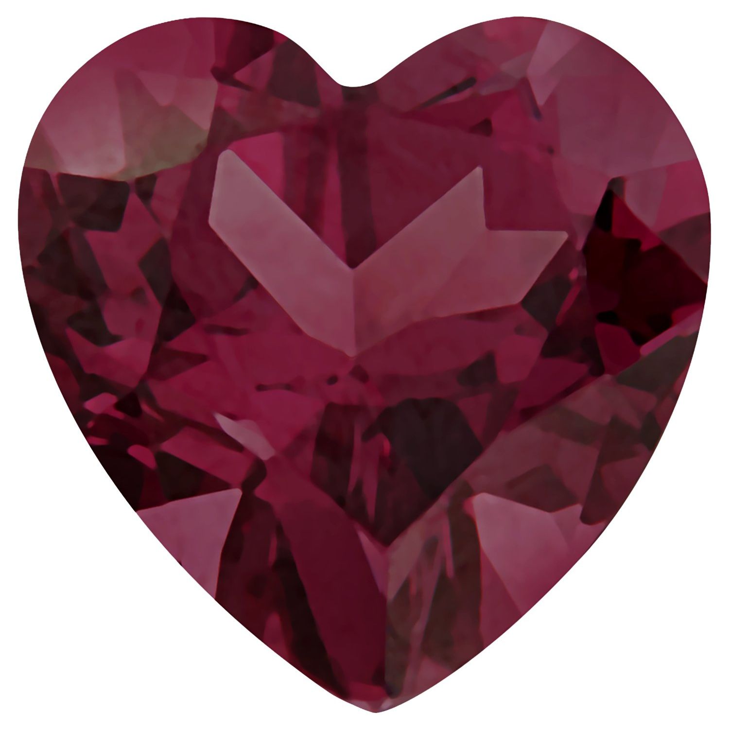 7 mm Heart Natural Purplish Red Rhodolite Garnet – Faceted Cut – AA Quality — Sapphire Row