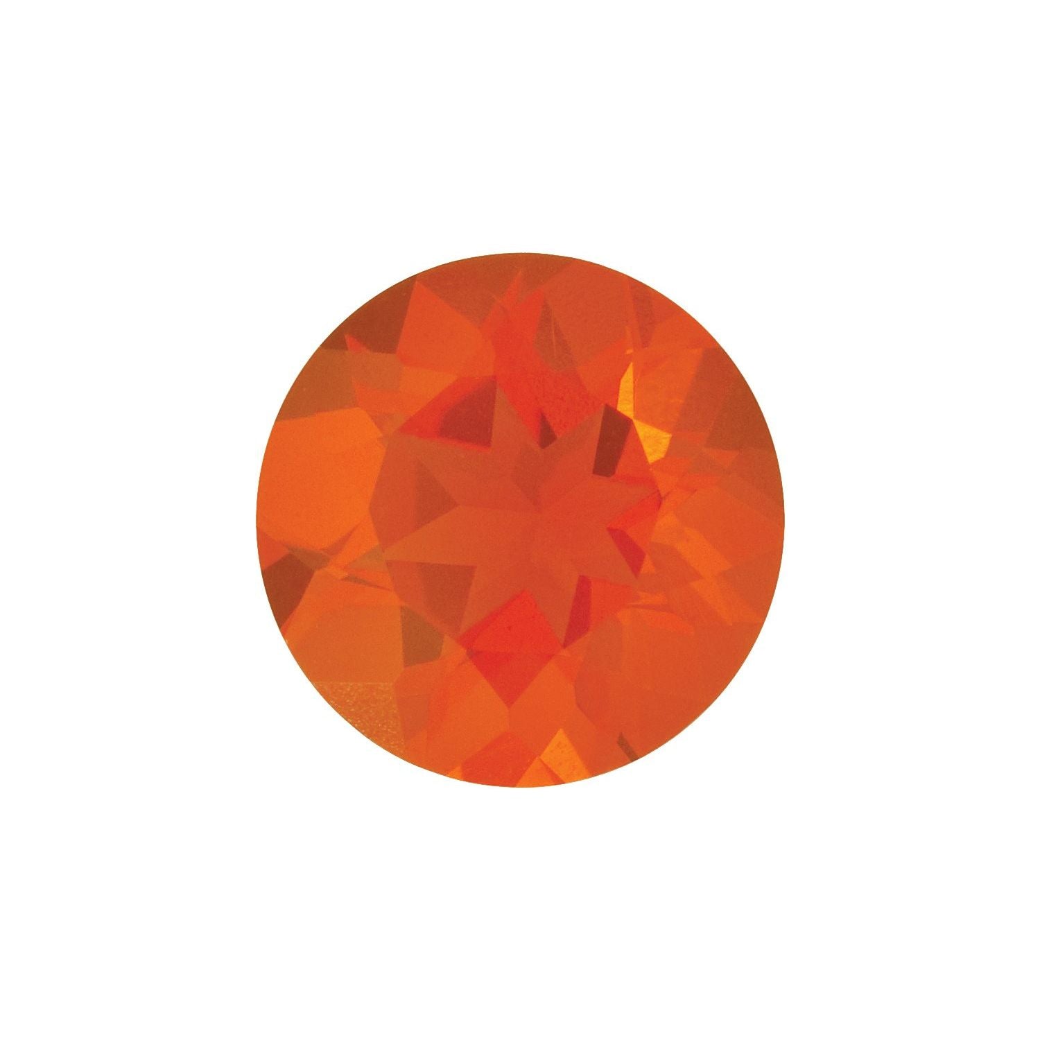 5 mm Round Natural Reddish Orange Opal – Faceted Cut – AA Quality — Sapphire Row