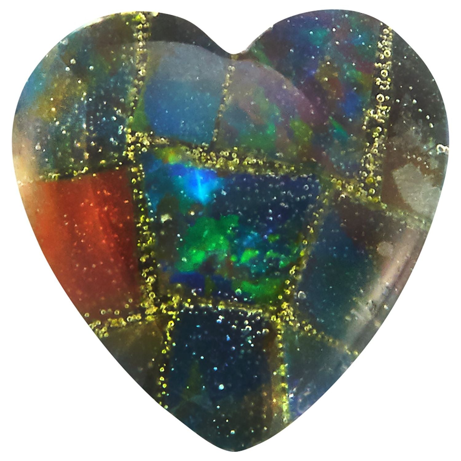 5 mm Heart Lab-Grown Mosaic Opal – Cabochon Cut – Eye-Clean Quality — Sapphire Row