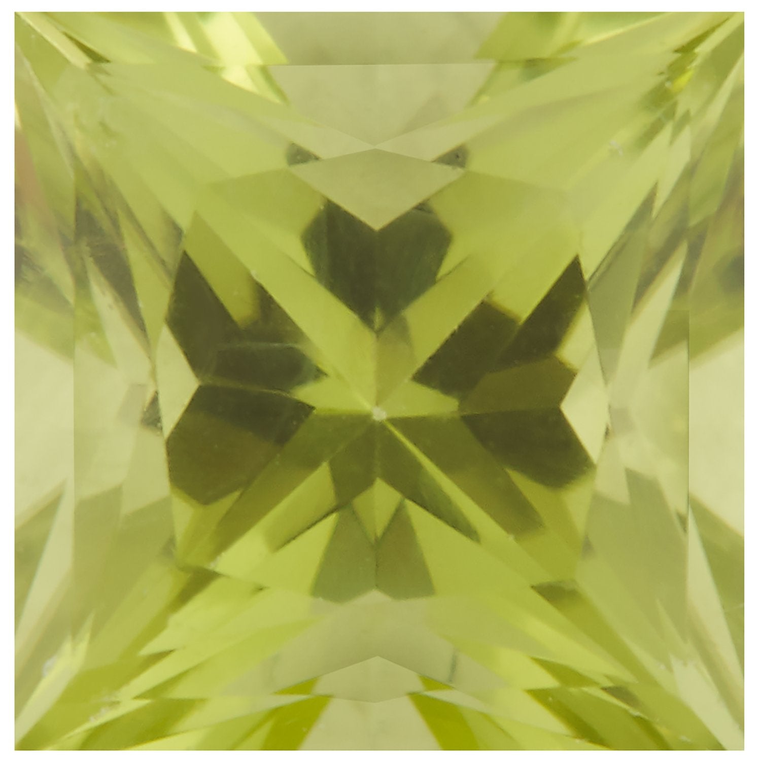 4.5 mm Square Natural Arizona Green Peridot – Princess-Cut – AA Quality — Sapphire Row
