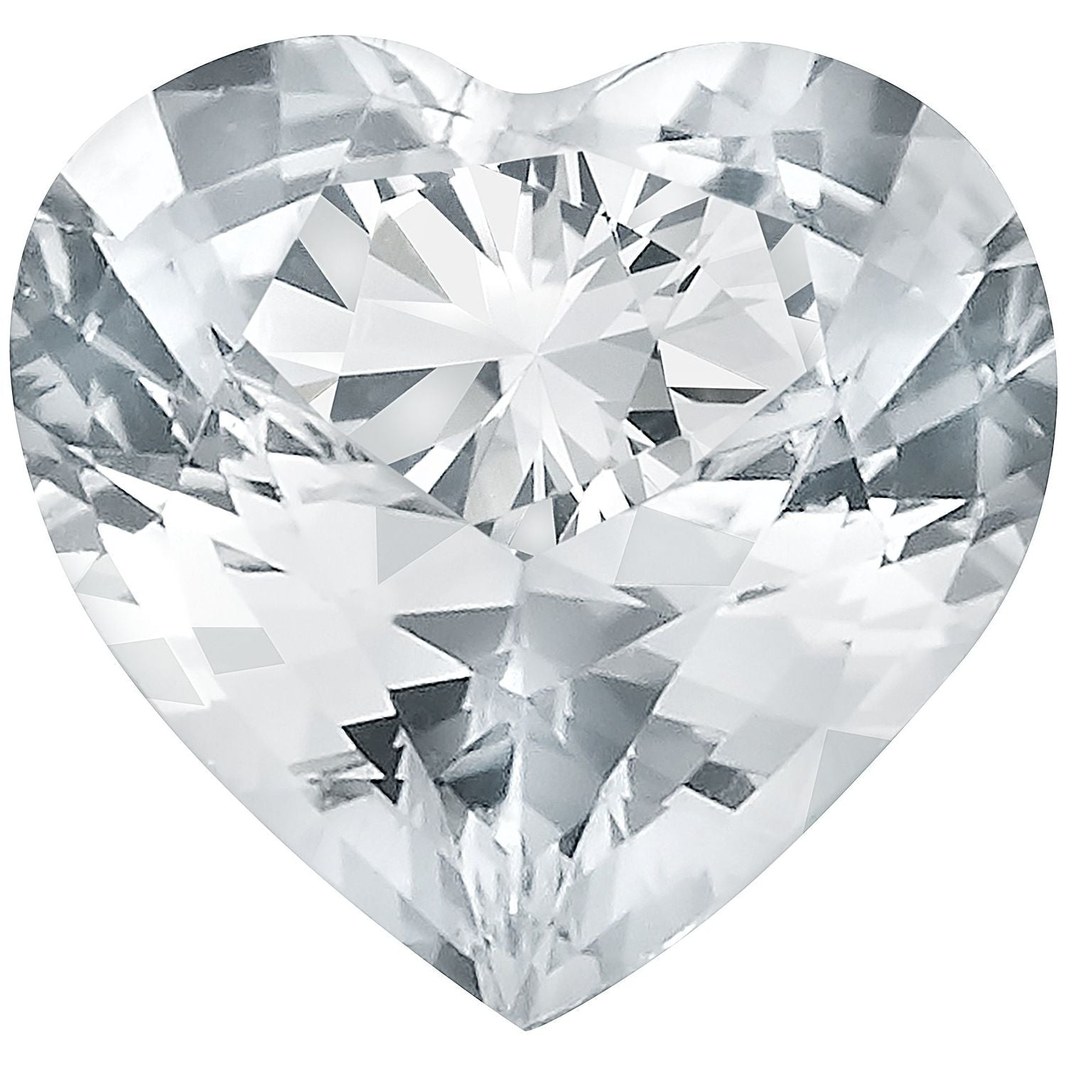 5 mm Heart Natural White Sapphire – Faceted Cut – AA Quality — Sapphire Row