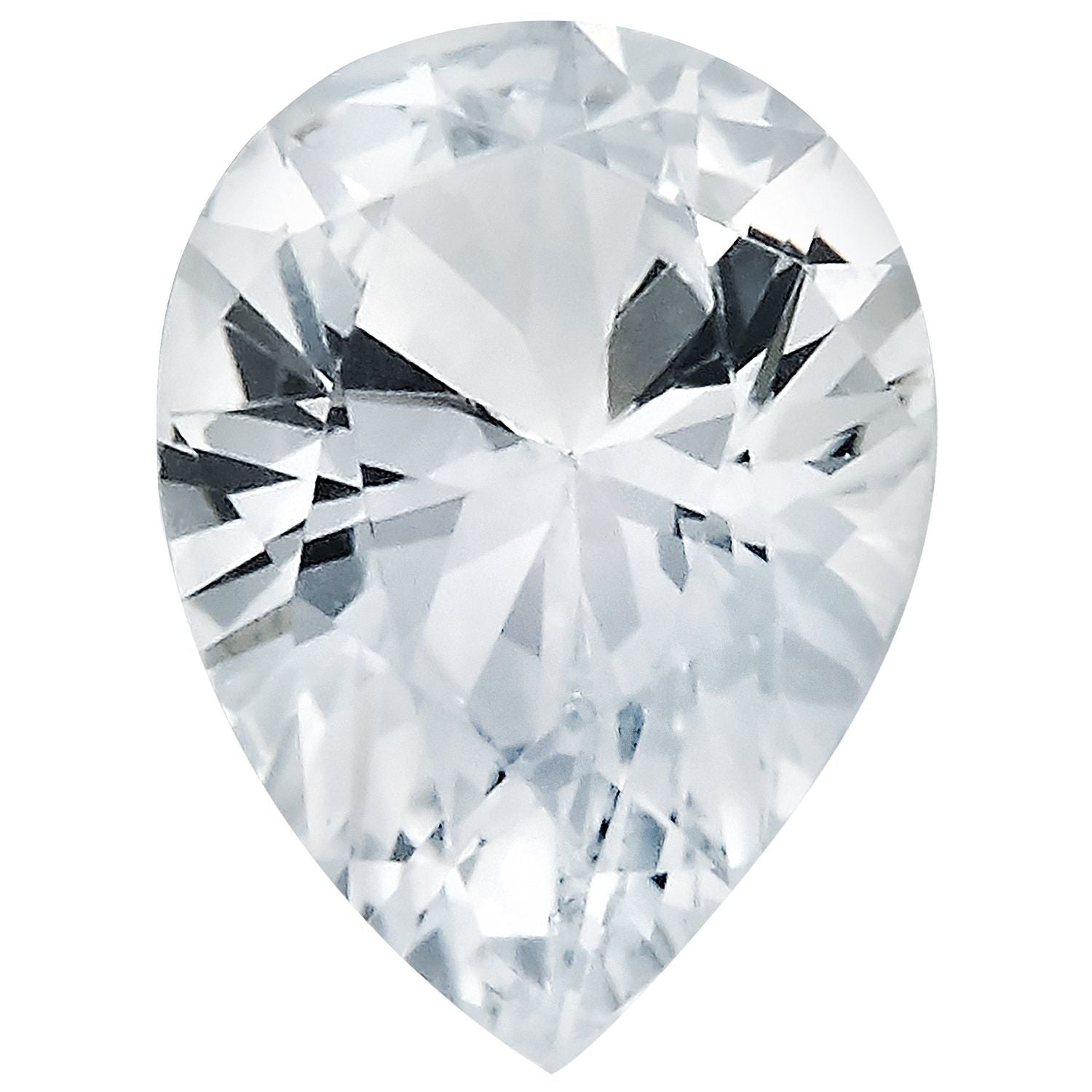 4x3 mm Pear Natural White Sapphire – Faceted Cut – AA Quality — Sapphire Row
