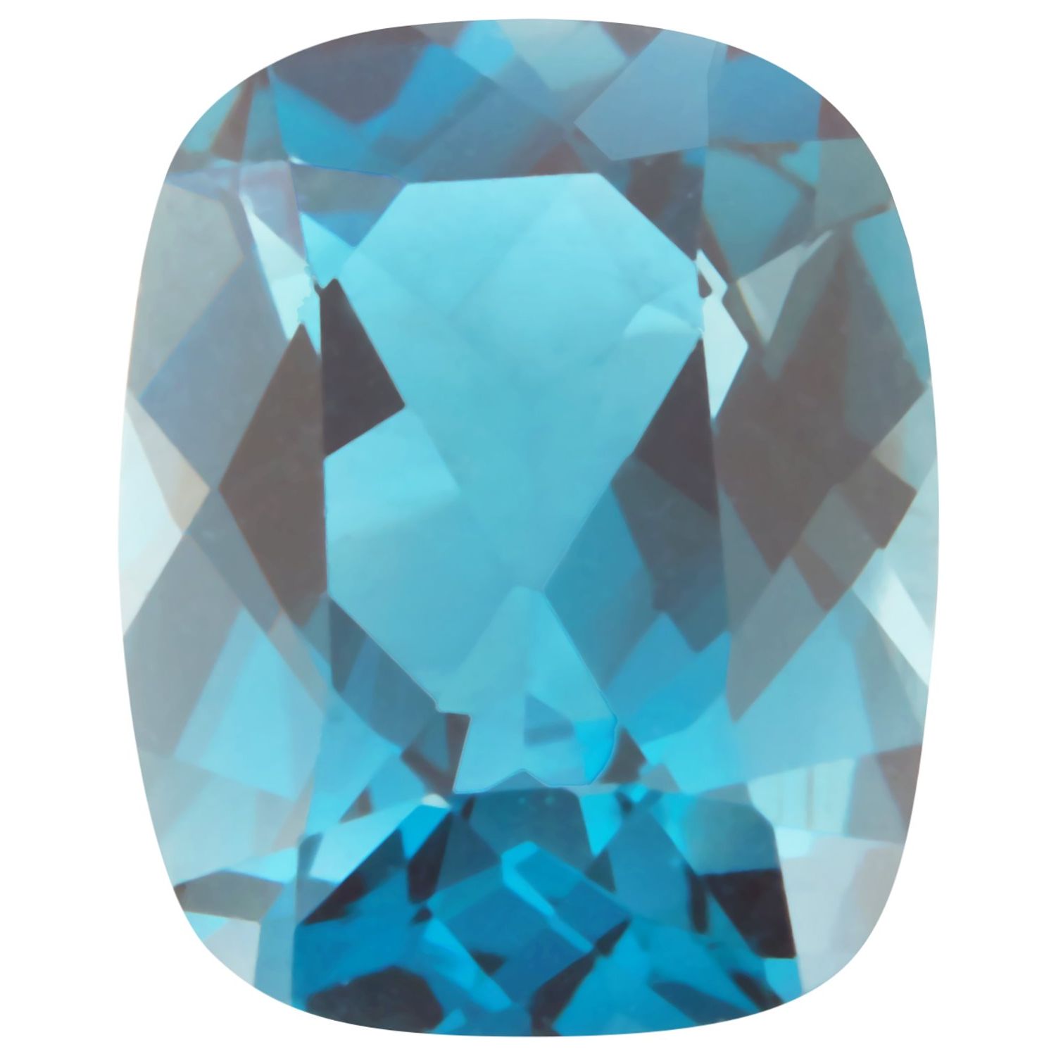 10x8 mm Antique Cushion Natural London Blue Topaz – Faceted Cut – AA Quality — Sapphire Row