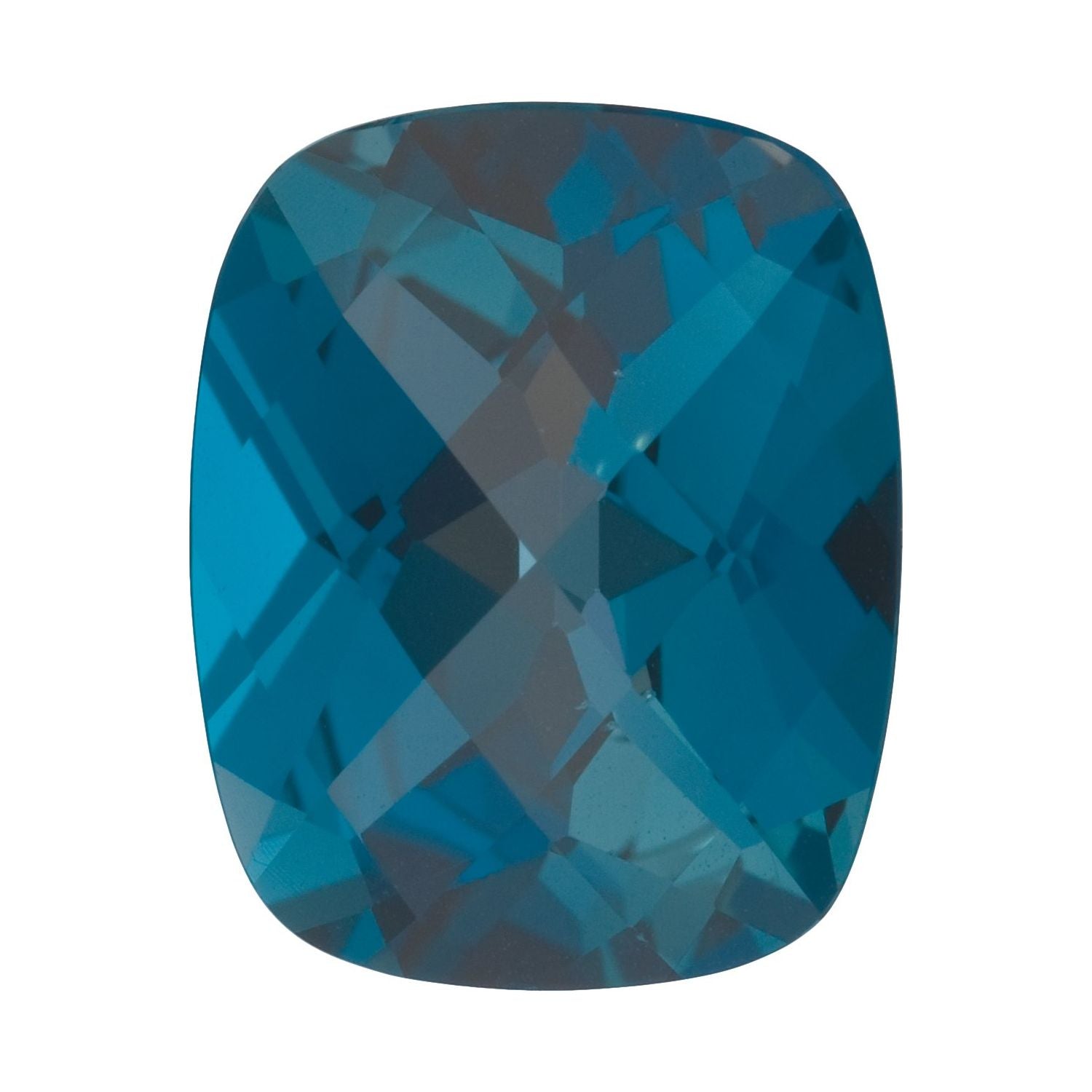 10x8 mm Antique Cushion Natural London Blue Topaz – Checkerboard-Cut – AA Quality — Sapphire Row