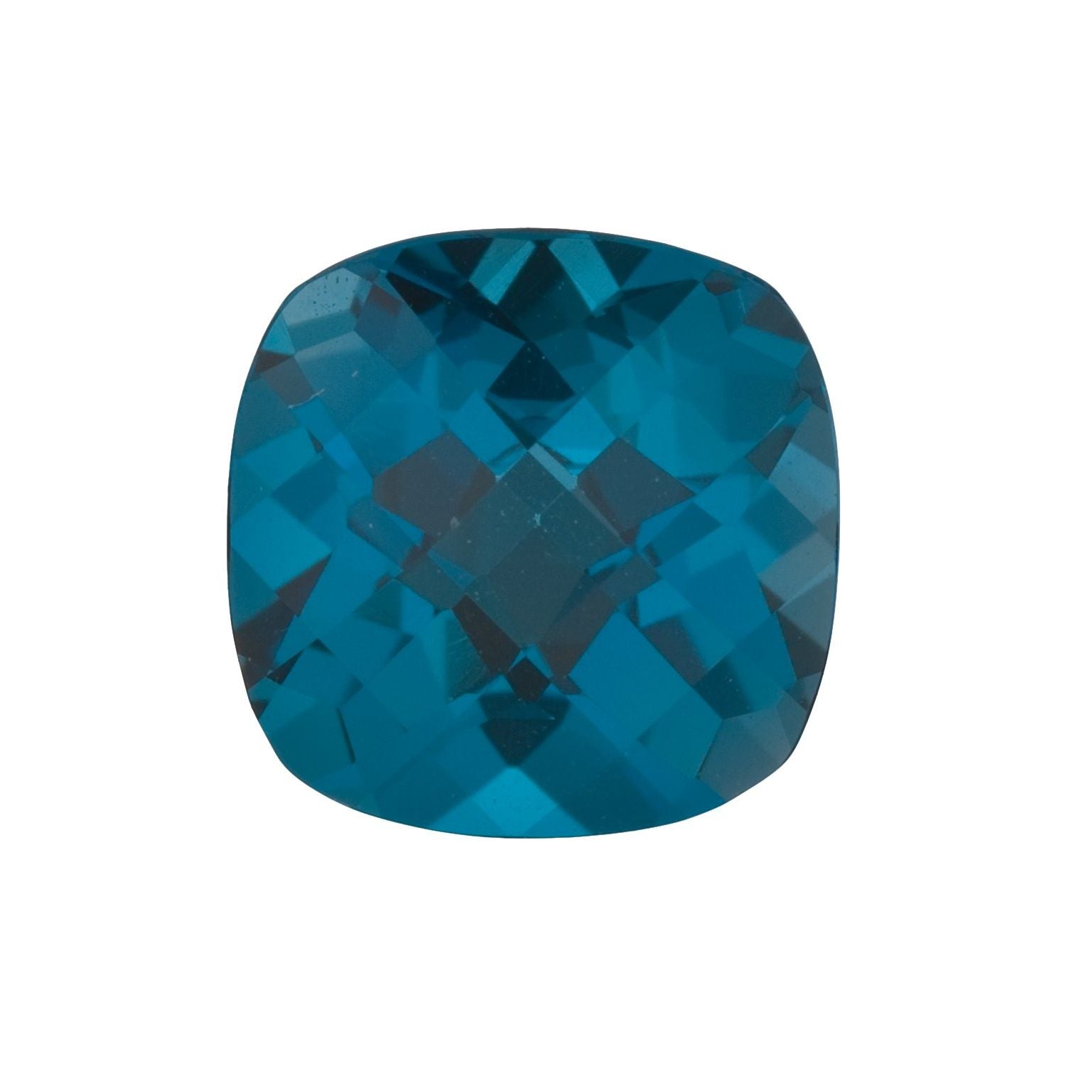 8 mm Cushion Natural London Blue Topaz – Checkerboard-Cut – AA Quality — Sapphire Row