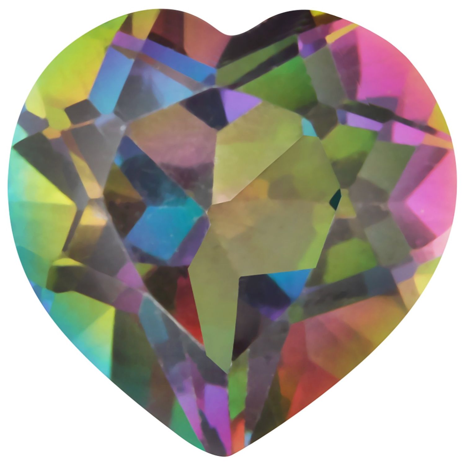 9 mm Heart Natural Green Mystic Topaz – Faceted Cut – AA Quality — Sapphire Row