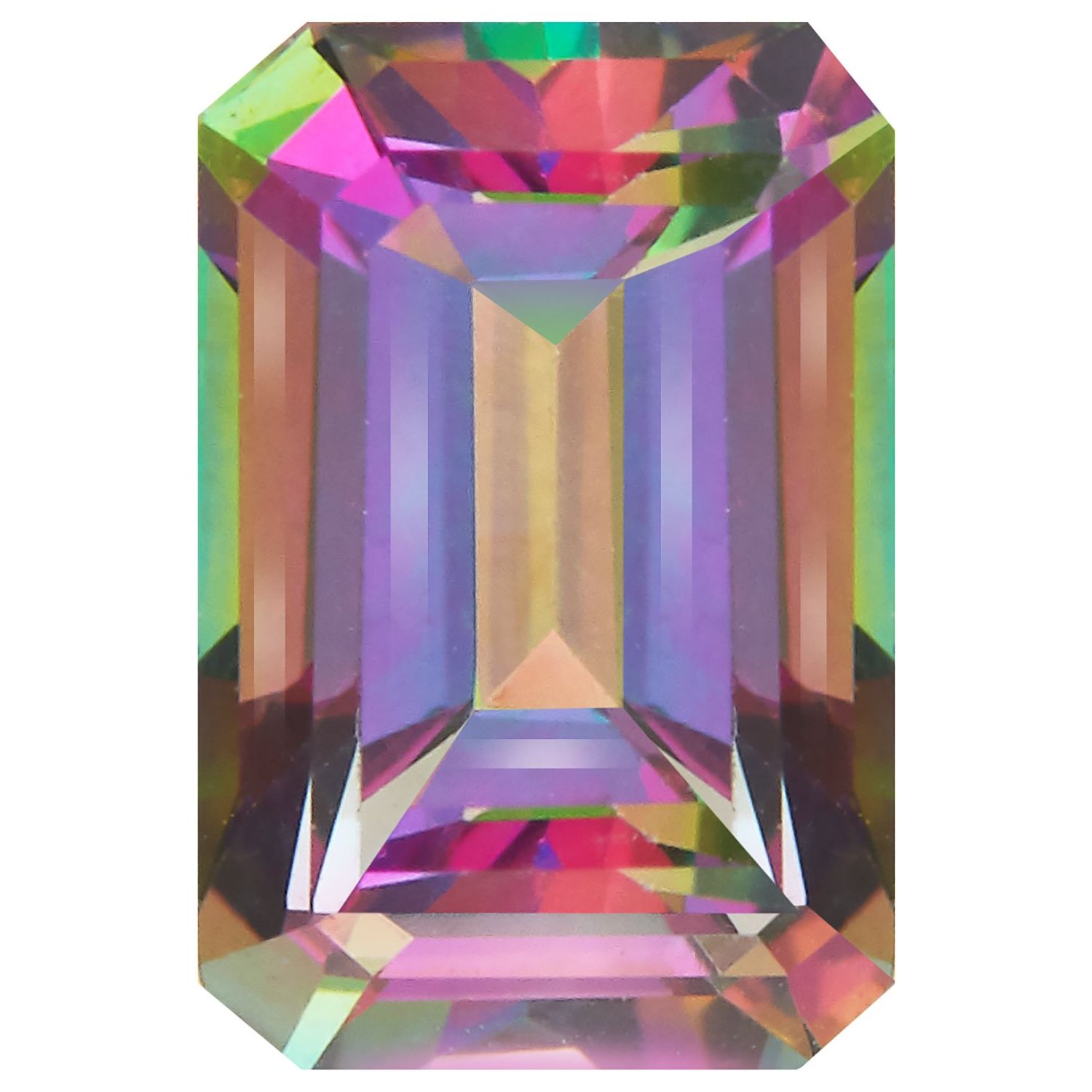 9x7 mm Emerald Natural Green Mystic Topaz – Step-Cut – AA Quality — Sapphire Row