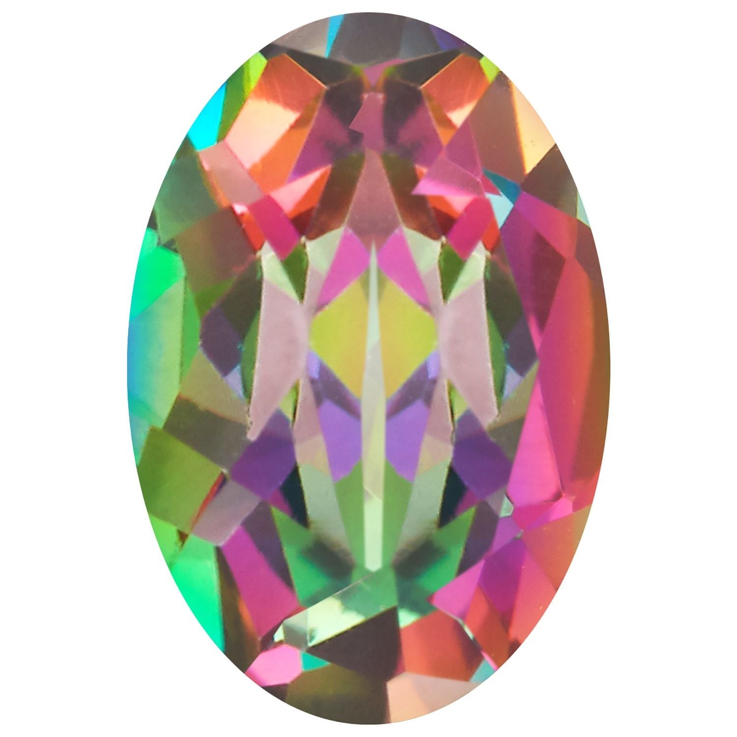 7x5 mm Oval Natural Green Mystic Topaz – Faceted Cut – AA Quality — Sapphire Row