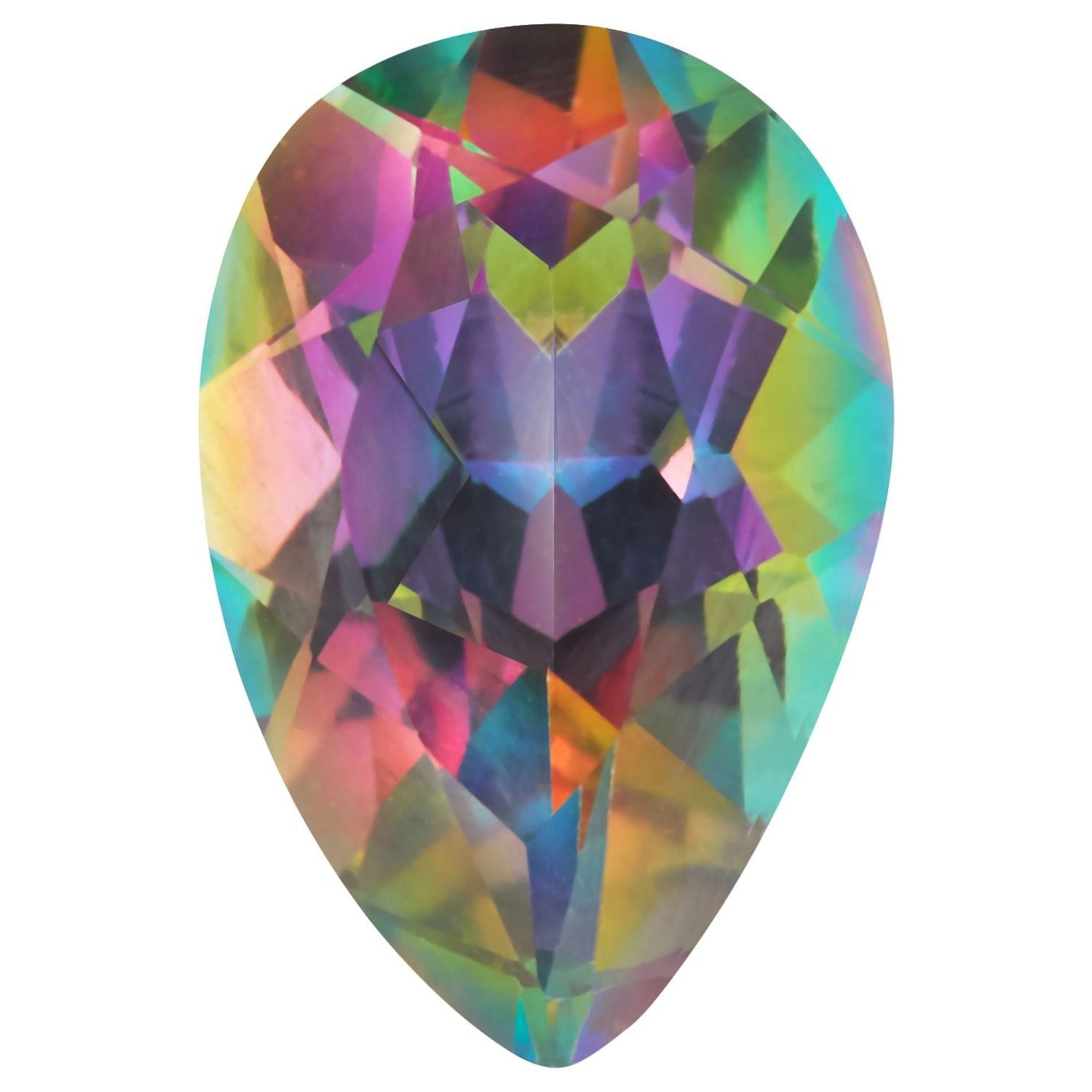 9x6 mm Pear Natural Green Mystic Topaz – Faceted Cut – AA Quality — Sapphire Row