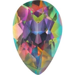 Lot of 10 – 6x4 mm Pear Natural Green Mystic Topaz – Faceted Cut – AA Quality — Sapphire Row