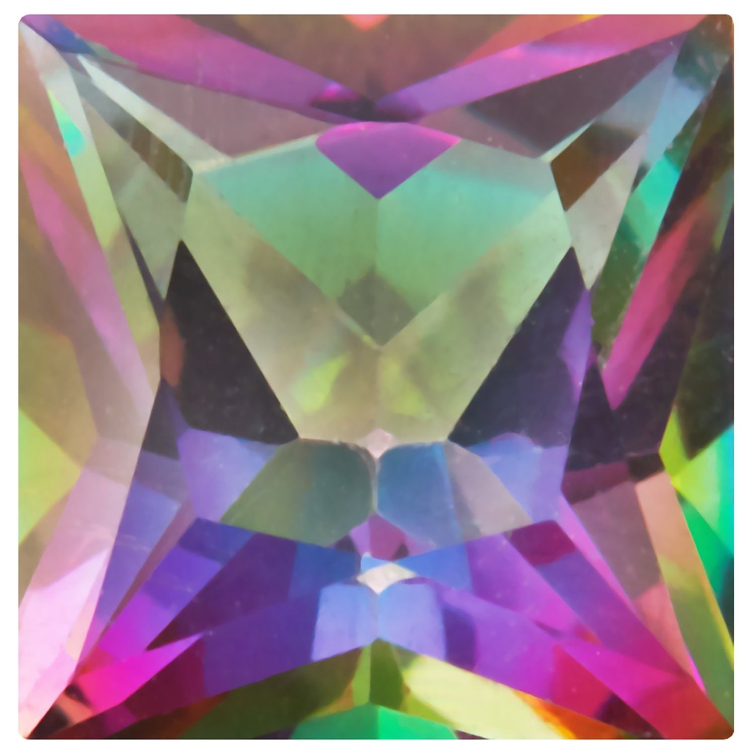 7 mm Square Natural Green Mystic Topaz – Princess-Cut – AA Quality — Sapphire Row