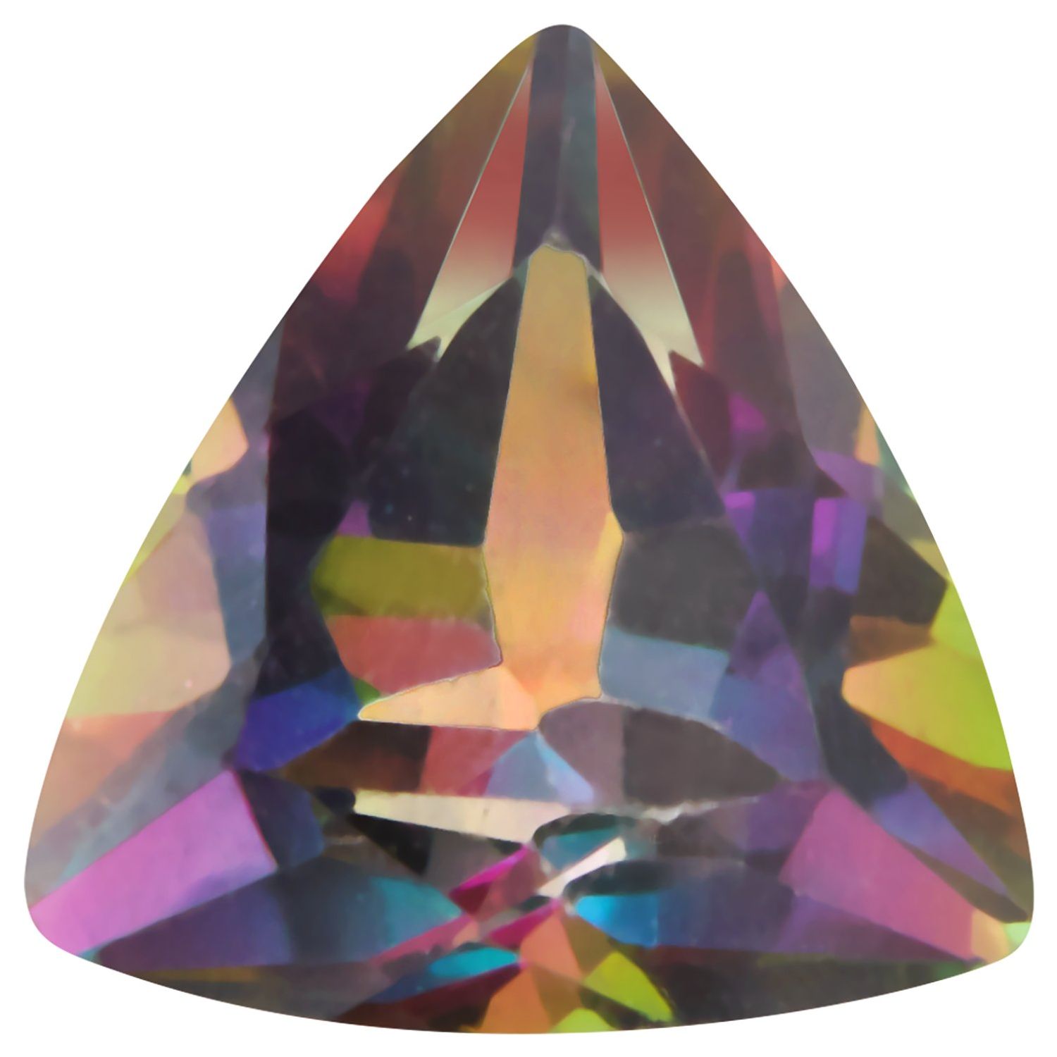 8 mm Trillion Natural Green Mystic Topaz – Faceted Cut – AA Quality — Sapphire Row