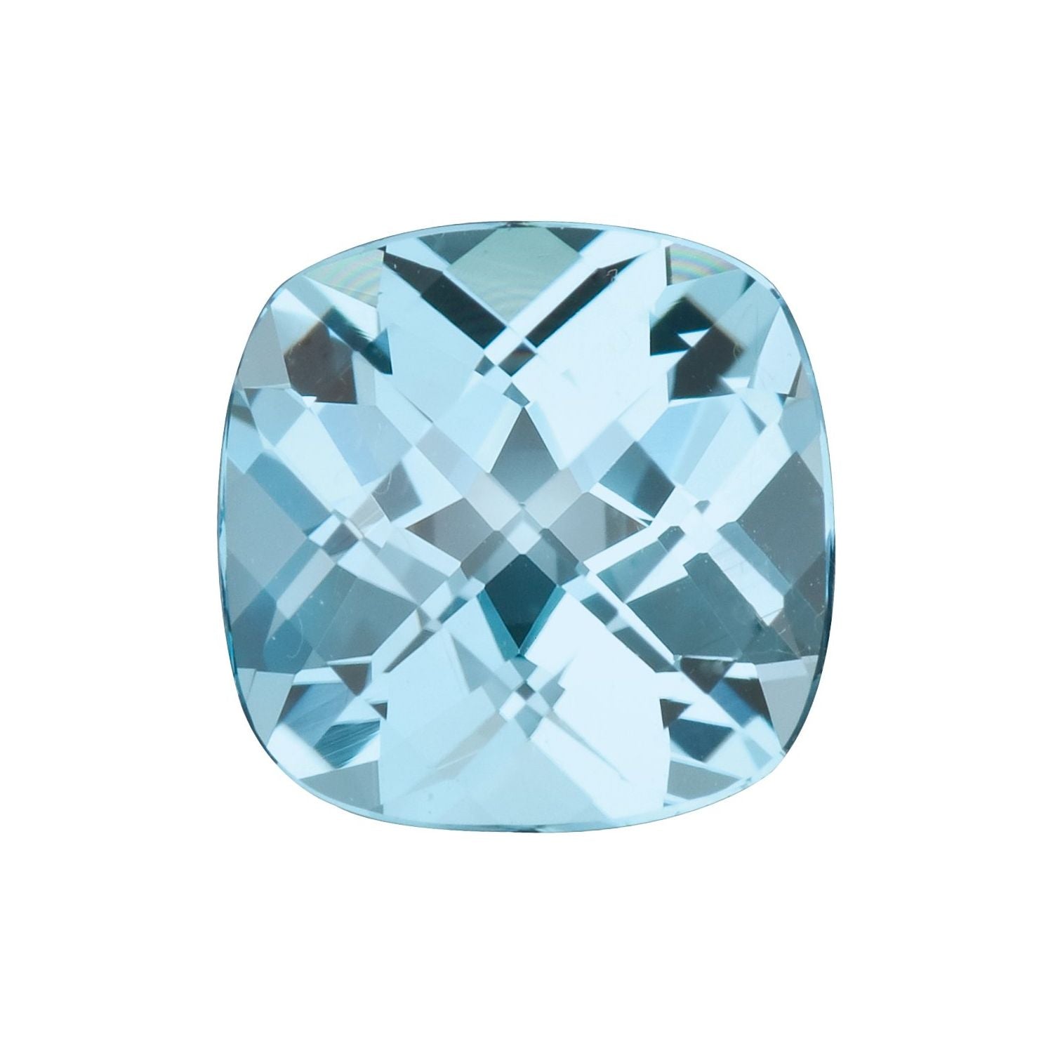 10 mm Cushion Natural Sky Blue Topaz – Checkerboard-Cut – AA Quality — Sapphire Row