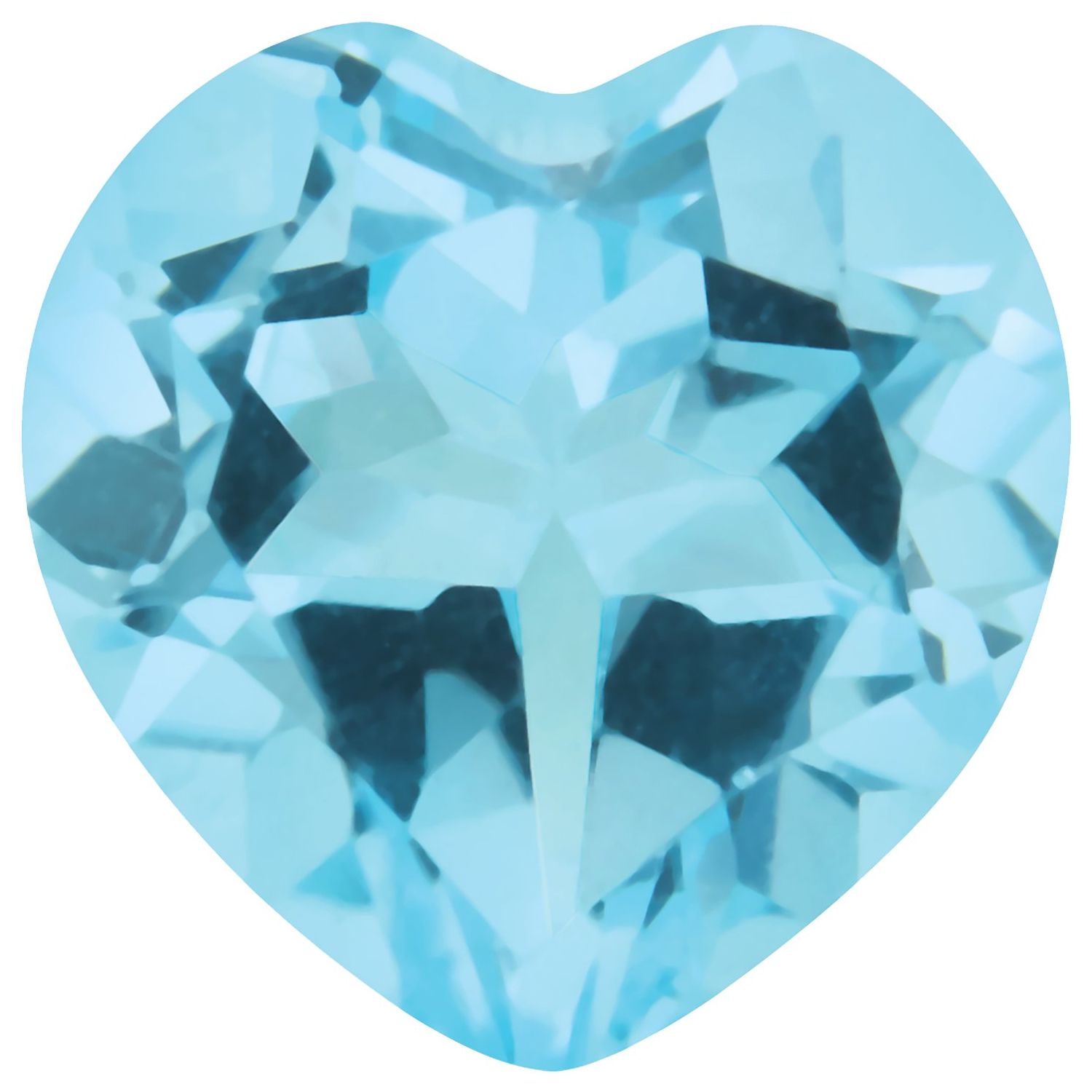 10 mm Heart Natural Sky Blue Topaz – Faceted Cut – AA Quality — Sapphire Row
