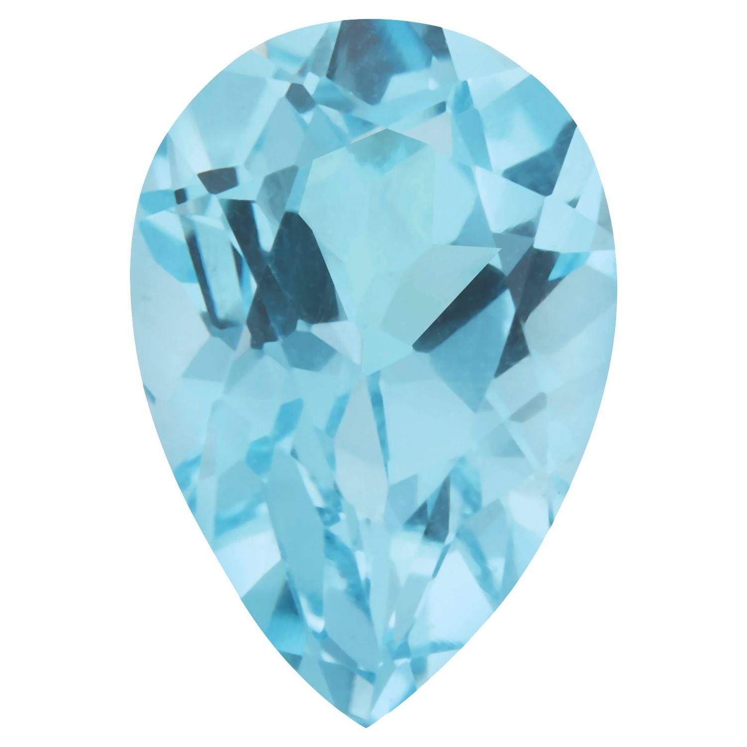 8x6 mm Pear Natural Sky Blue Topaz – Faceted Cut – AA Quality — Sapphire Row
