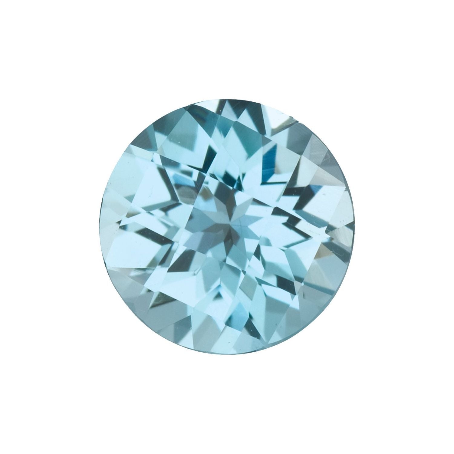 8 mm Round Natural Sky Blue Topaz – Checkerboard-Cut – AA Quality — Sapphire Row