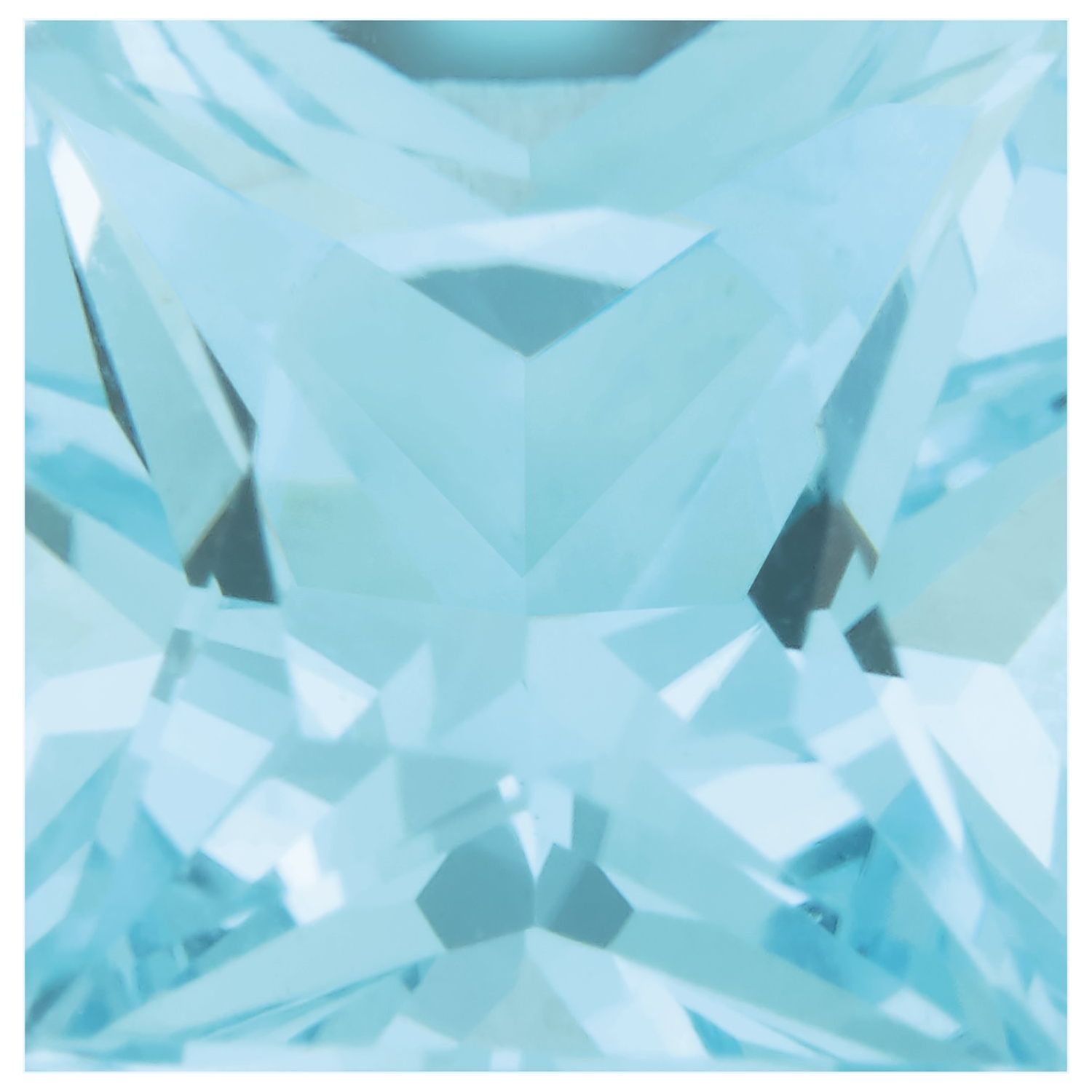 8 mm Square Natural Sky Blue Topaz – Princess-Cut – AA Quality — Sapphire Row
