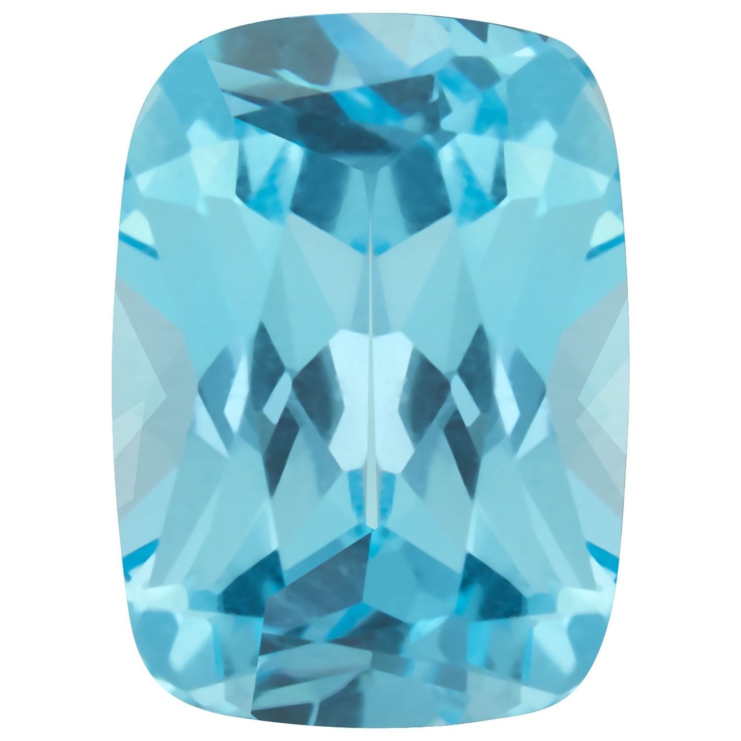 14x10 mm Antique Cushion Natural Swiss Blue Topaz – Faceted Cut – AA Quality — Sapphire Row