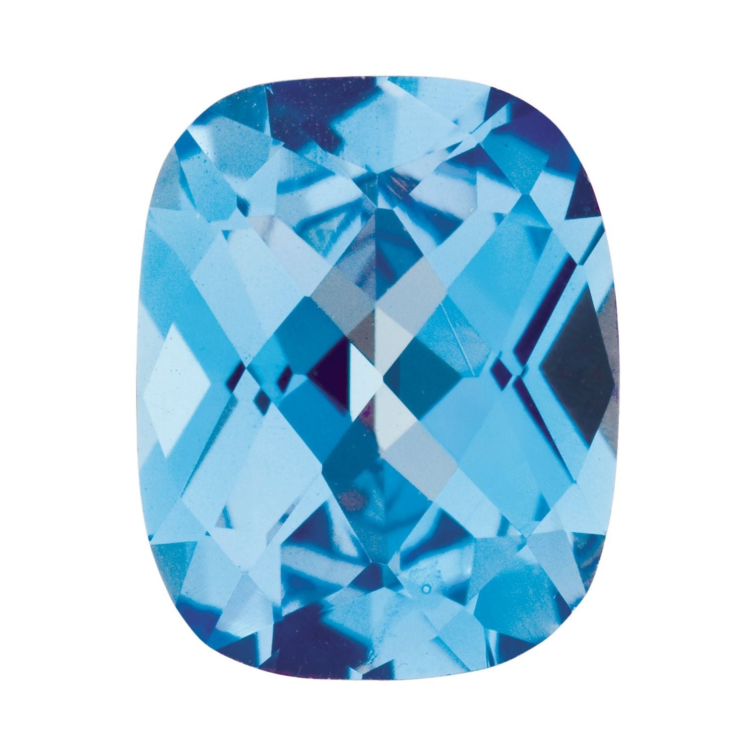 10x8 mm Antique Cushion Natural Swiss Blue Topaz – Checkerboard-Cut – AA Quality — Sapphire Row