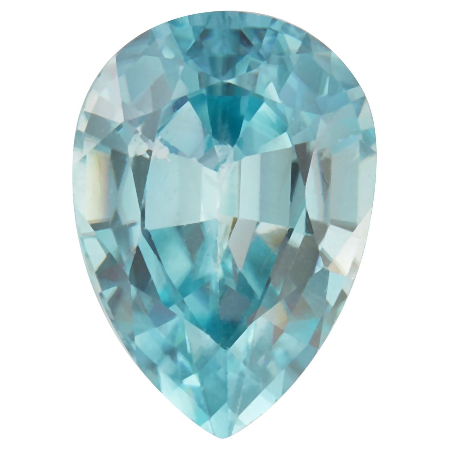 6x4 mm Pear Natural Blue Zircon – Faceted Cut – AA Quality — Sapphire Row