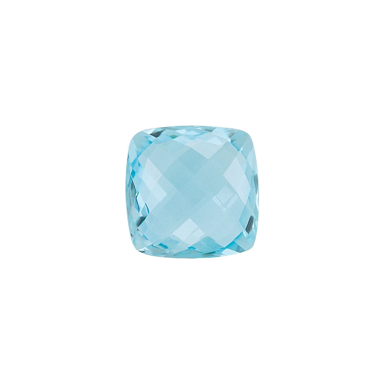 10 mm Cushion Natural Sky Blue Topaz – Double-Sided Checkerboard-Cut – AA Quality — Sapphire Row