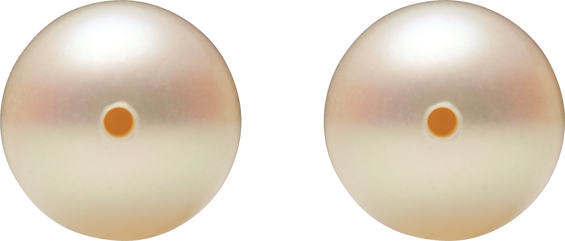 9.5 mm Near Round White Cultured Freshwater Pearl – Half-Drilled – AA Quality — Sapphire Row