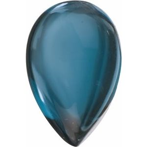 Lot of 10 – 5x3 mm Pear Natural London Blue Topaz – Cabochon Cut – AA Quality — Sapphire Row