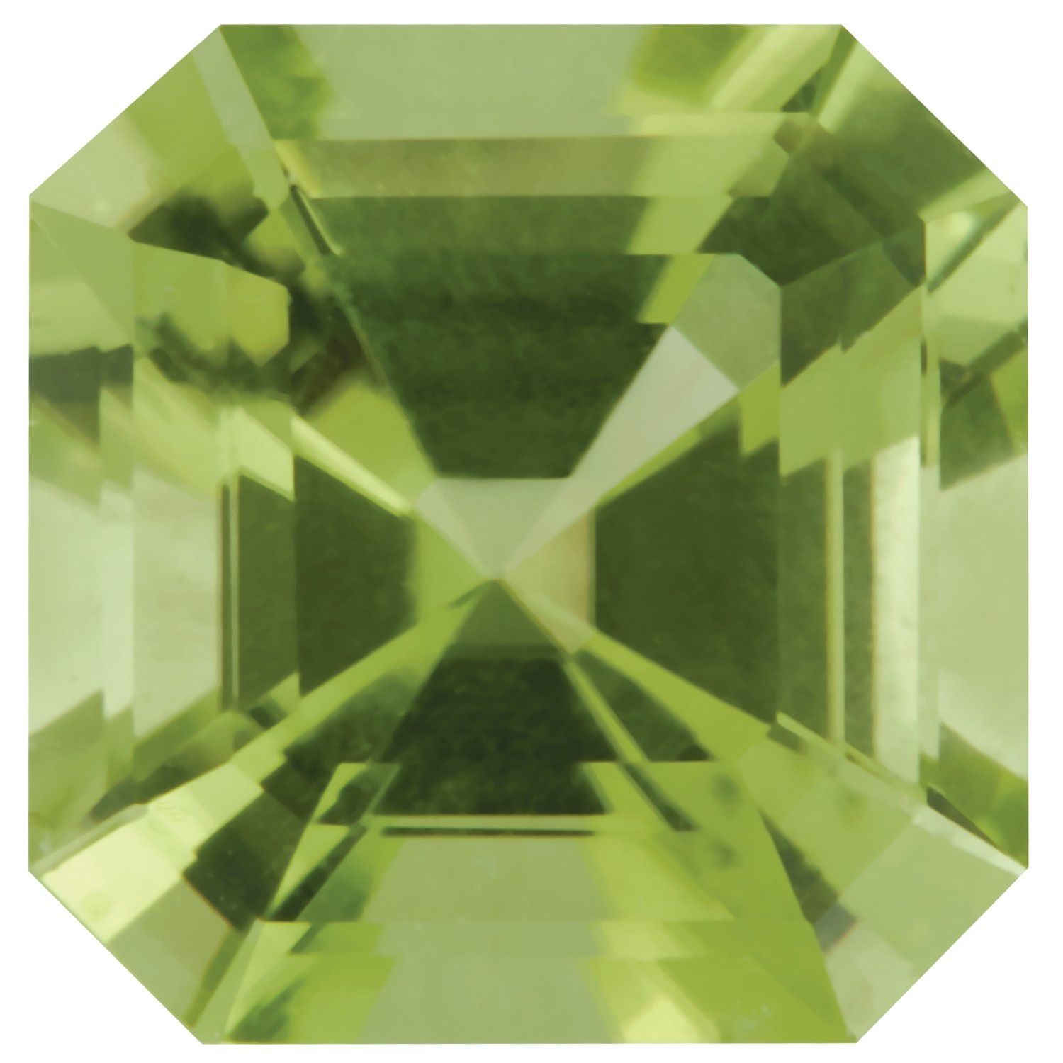 6 mm Asscher Natural Green Peridot – Step-Cut – AA Quality — Sapphire Row