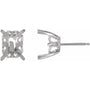 Emerald 4-Prong Fleur-de-lis Stud Earrings Setting — Platinum — original mounting