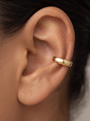 Gold Domed Ear Cuff in 10K Yellow Gold, shown close on the ear