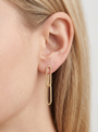 Gold Paperclip Link Earrings in 14K Yellow Gold, shown close on the ear