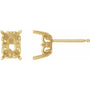 Emerald 4-Prong Fleur-de-lis Stud Earrings Setting — 14K Yellow Gold — original mounting