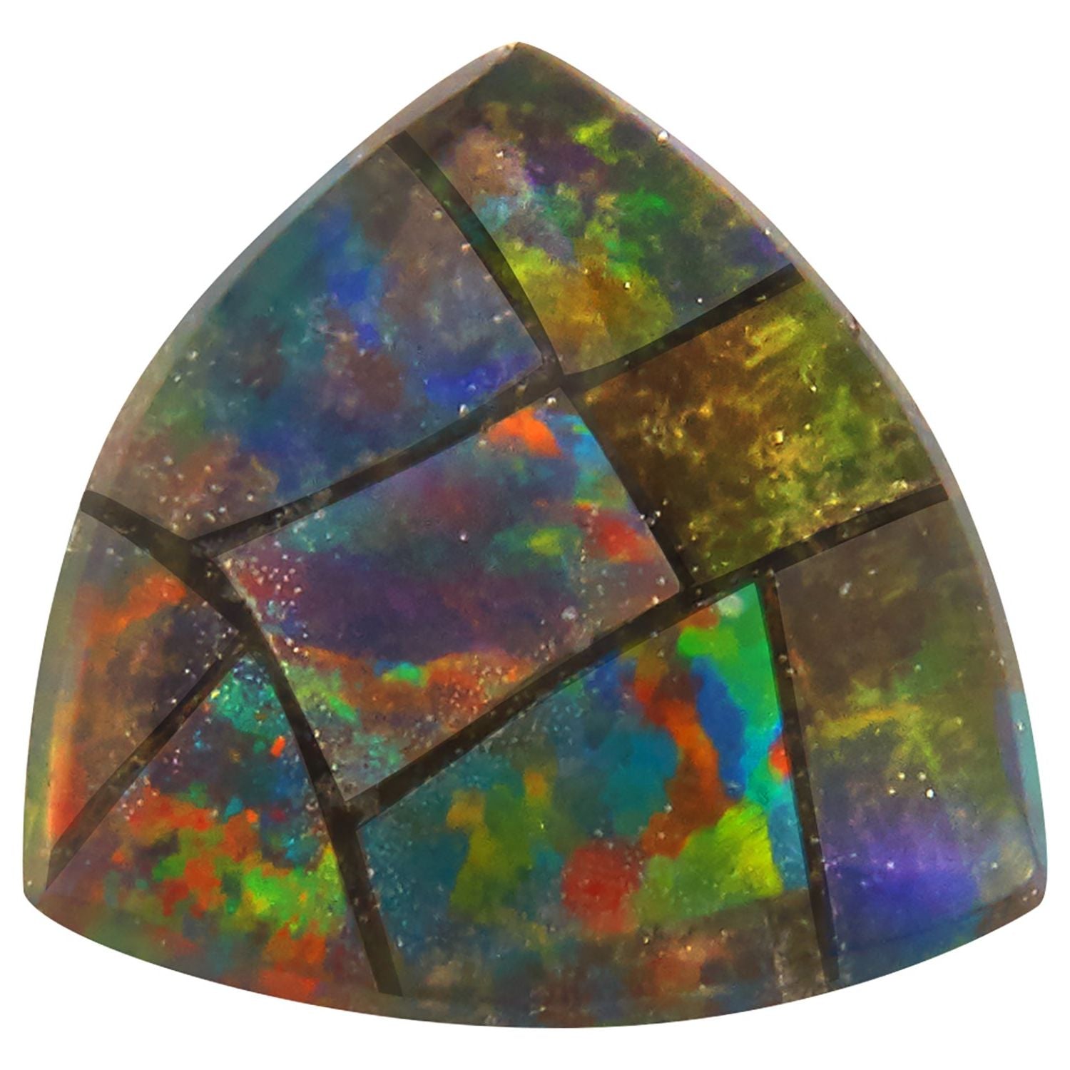 5 mm Trillion Lab-Grown Mosaic Opal – Cabochon Cut – Eye-Clean Quality — Sapphire Row