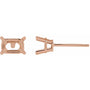 Emerald 4-Prong Stud Earrings Setting — 14K Rose Gold — original mounting