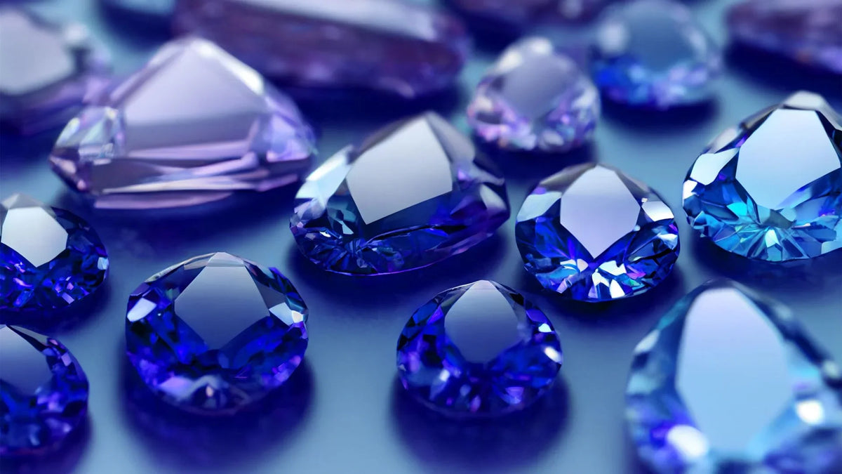 Loose blue sapphire gemstones with sparkling clarity