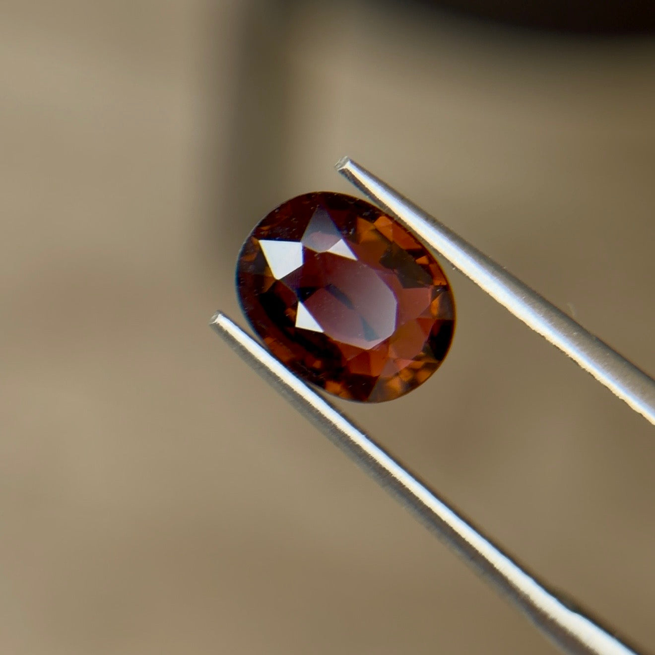 1.60 ct Natural Tourmaline Brownish Orange – Oval Cut – AIG Certified