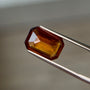 Sapphire Row 4.12 ct Natural Hessonite Garnet Honey Yellow, Emerald Cut, AIG Certified