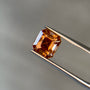 Sapphire Row 2.40 ct Natural Zircon Brownish Orange, Emerald Cut, AIG Certified