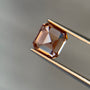 Sapphire Row 2.40 ct Natural Zircon Brownish Orange, Emerald Cut, AIG Certified