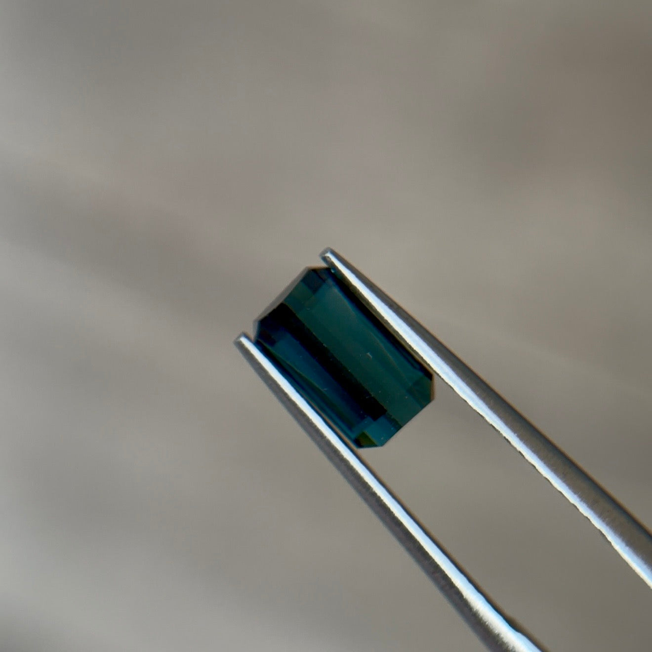 Sapphire Row 1.28 ct Natural Tourmaline (Indicolite) Greenish Blue, Emerald Cut, AIG Certified