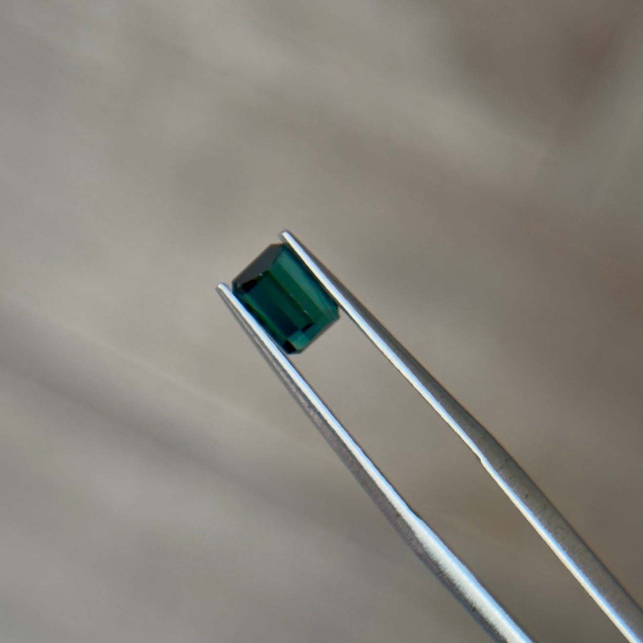 0.79 ct Natural Tourmaline (Indicolite) Greenish Blue – Emerald Cut – AIG Certified