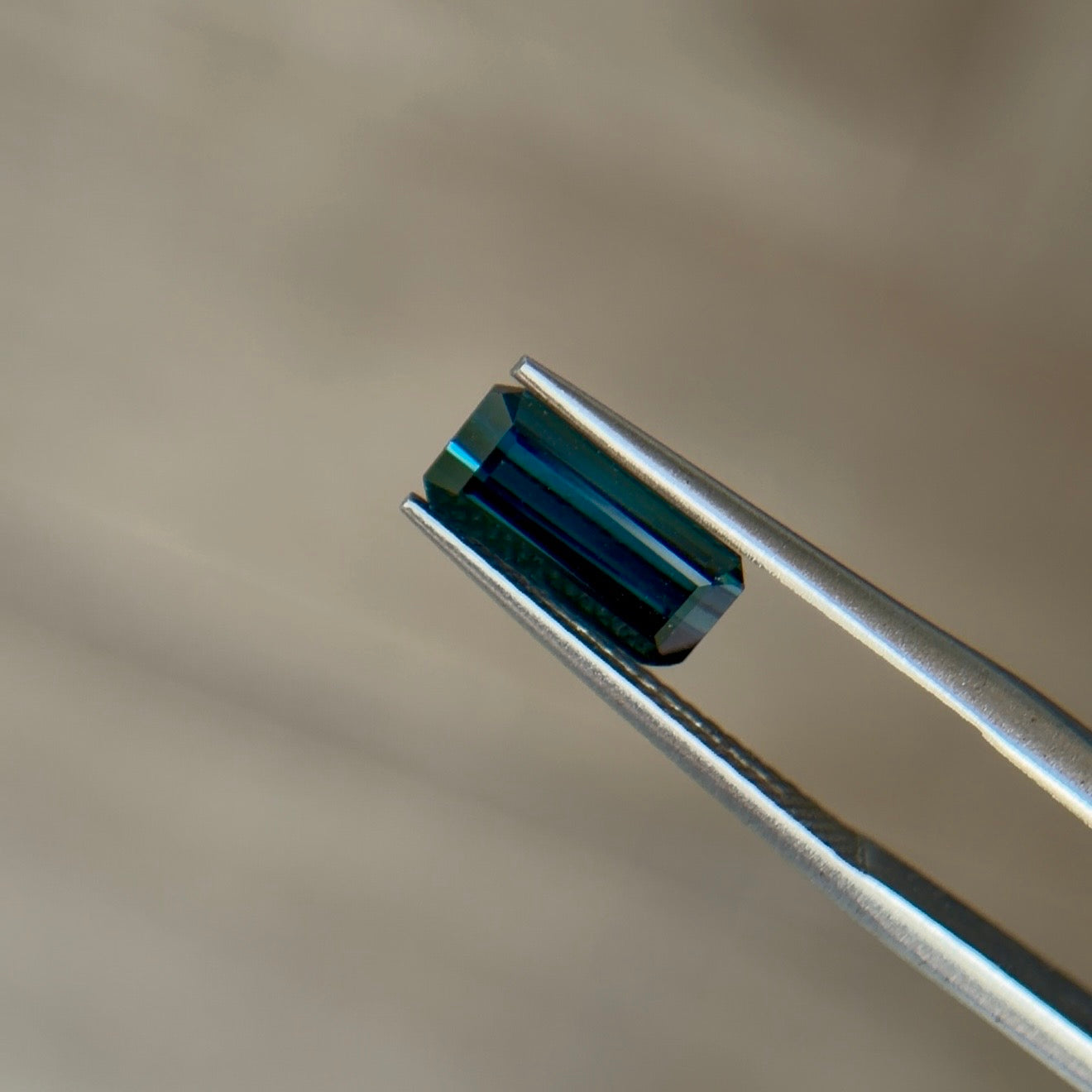 1.55 ct Natural Tourmaline (Indicolite) Greenish Blue – Emerald Cut – AIG Certified